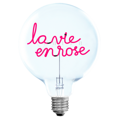 „La Vie en Rose“ Akku LED Deko-Glühbirne – Botschaftsleuchte
