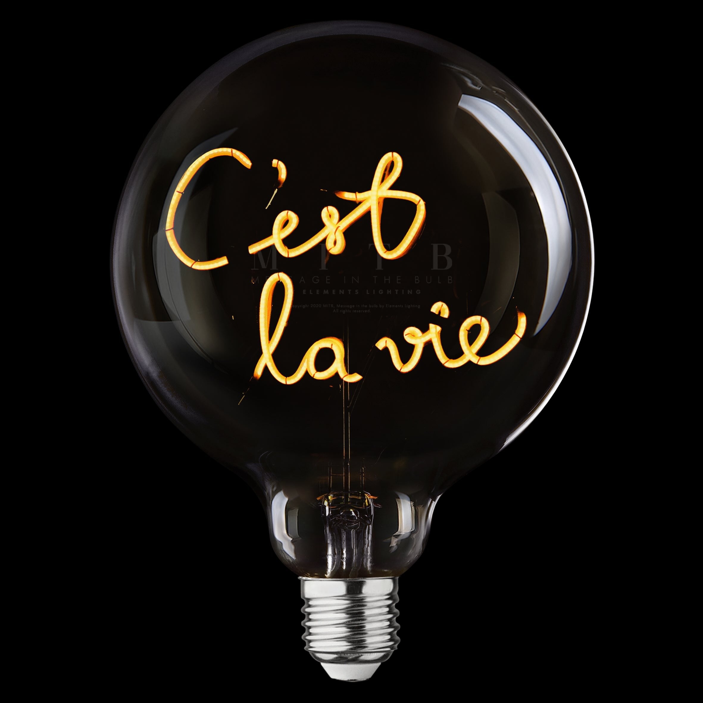 „C'est la Vie“ Kabel LED Deko-Glühbirne – Botschaftsleuchte