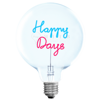 „Happy Days“ Akku LED Deko-Glühbirne – Botschaftsleuchte