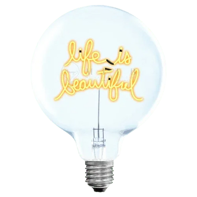 „Life Is Beautiful“ Akku LED Deko-Glühbirne – Produktansicht