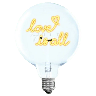 „Love Is All“ Akku LED Deko-Glühbirne – Produktansicht