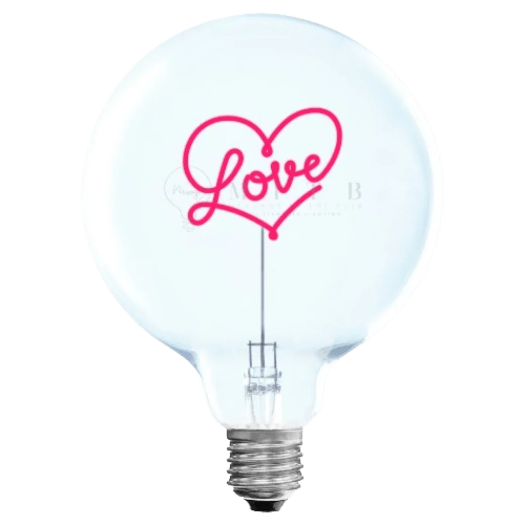 „Love“ Akku LED Deko-Glühbirne – Produktansicht