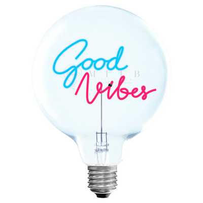 „Good Vibes“ Akku LED Deko-Glühbirne – Produktansicht
