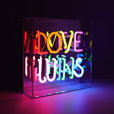 "Love Wins" Glas Neon Box - TOM NEON