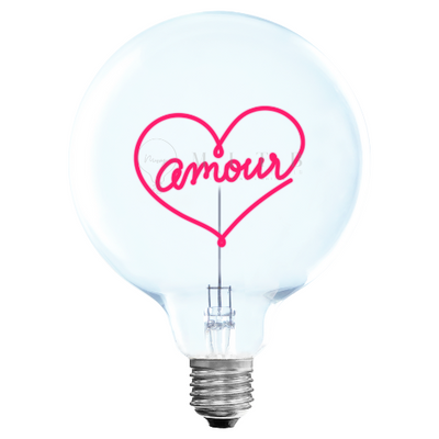 "Amour" Akku LED Deko-Glühbirne – Botschaftsleuchte