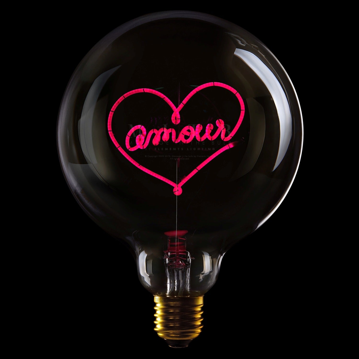 "Amour" LED Deko-Glühbirne – Botschaftsleuchte