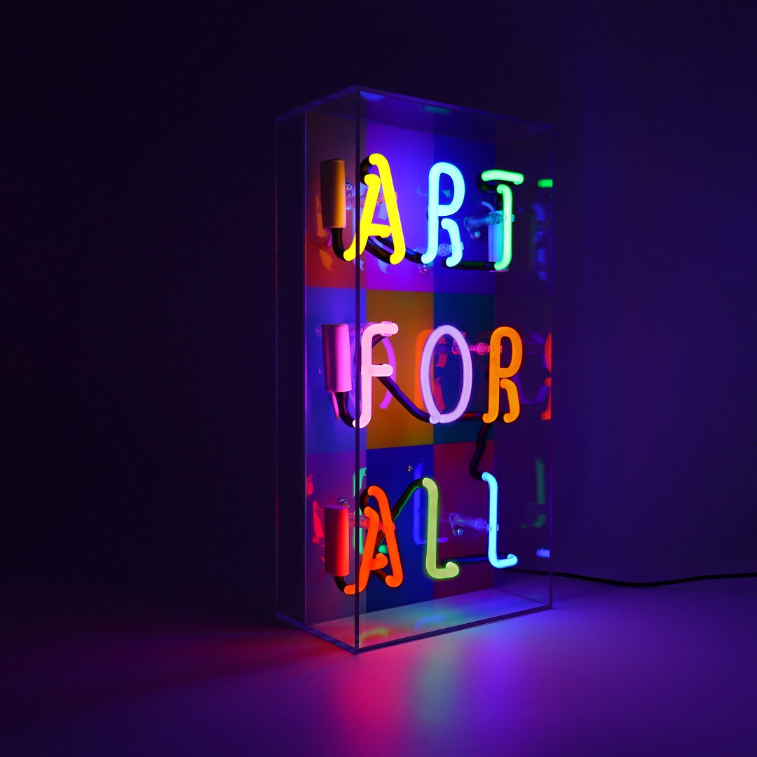 "Art for all" Glas Neon Box