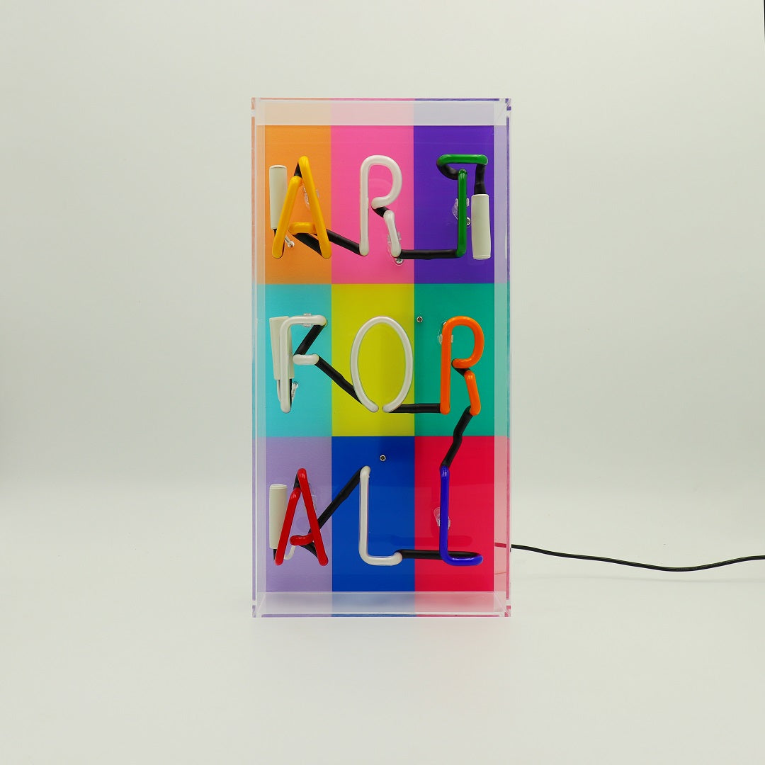 "Art for all" Glas Neon Box