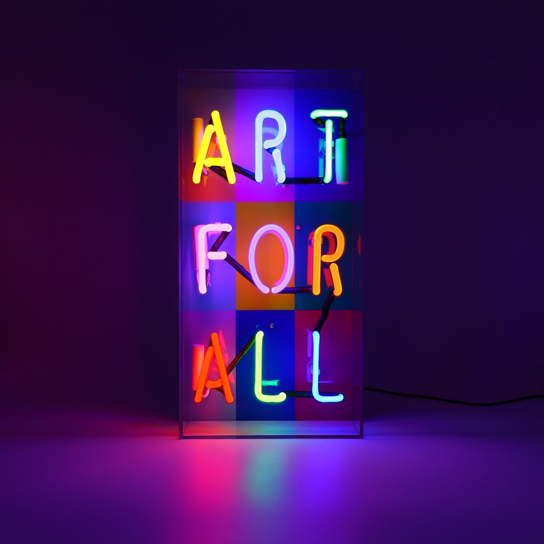 "Art for all" Glas Neon Box