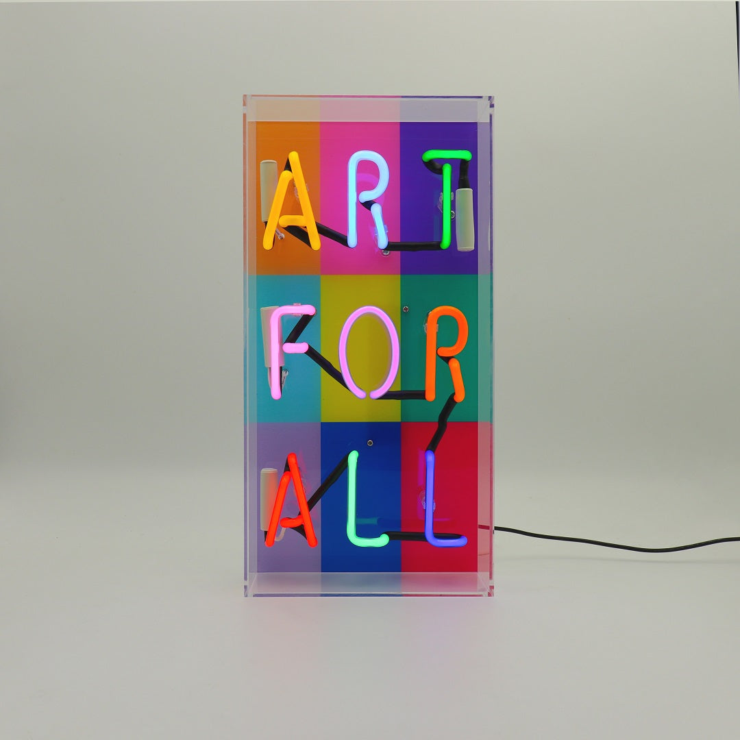 "Art for all" Glas Neon Box