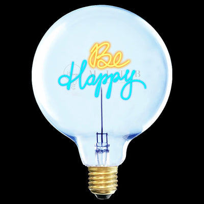 "Be Happy" LED Deko-Glühbirne – Botschaftsleuchte