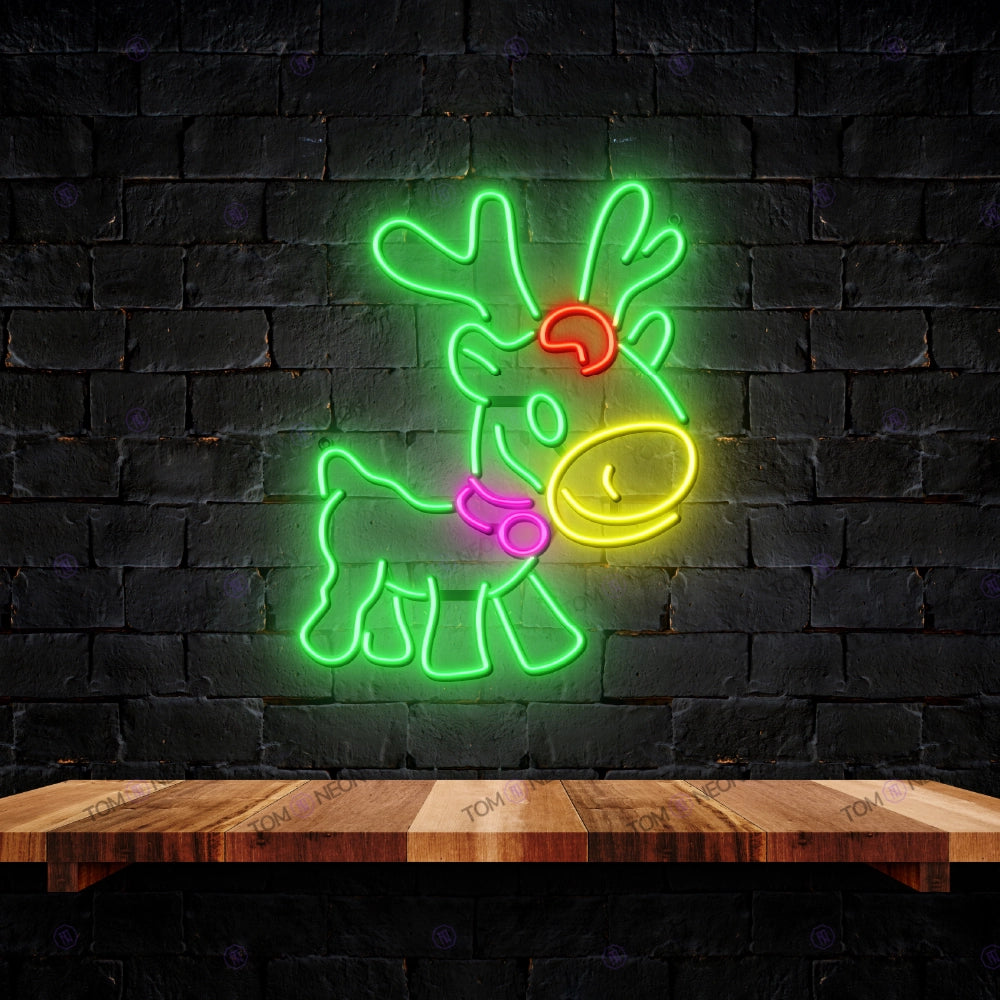 "Baby reindeer" Christmas neon shield picture led lamp