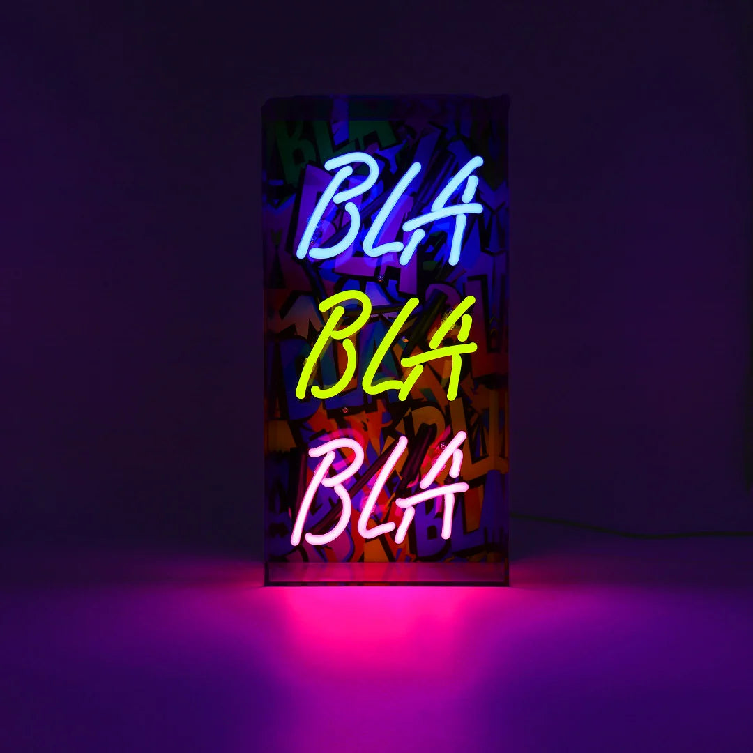 "Bla Bla Bla" Glas Neon Box