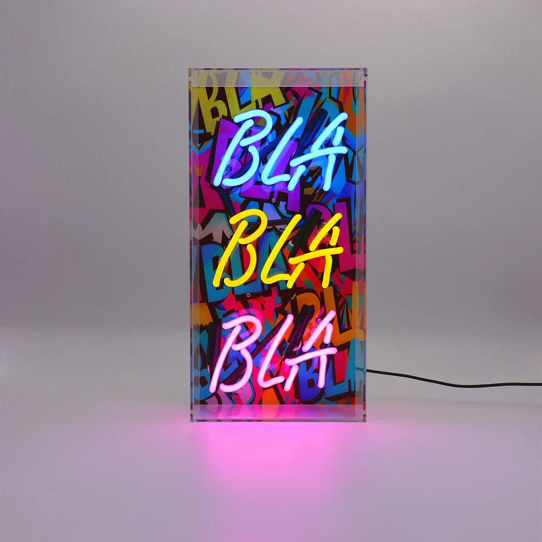 "Bla Bla Bla" Glas Neon Box