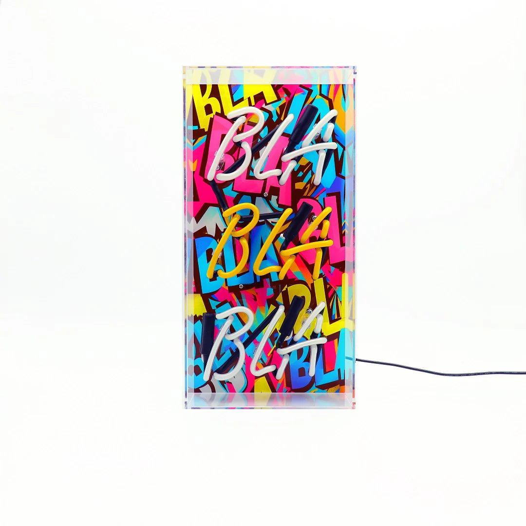 "Bla Bla Bla" Glas Neon Box