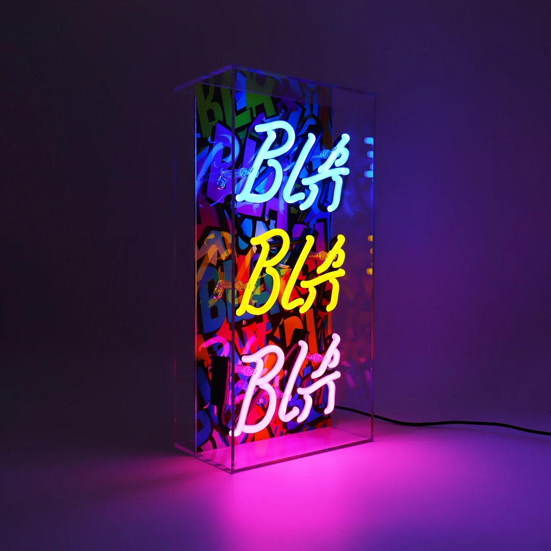 "Bla Bla Bla" Glas Neon Box