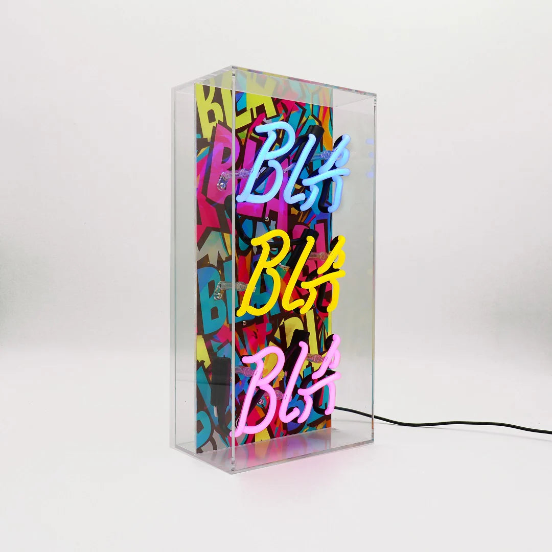 "Bla Bla Bla" Glas Neon Box