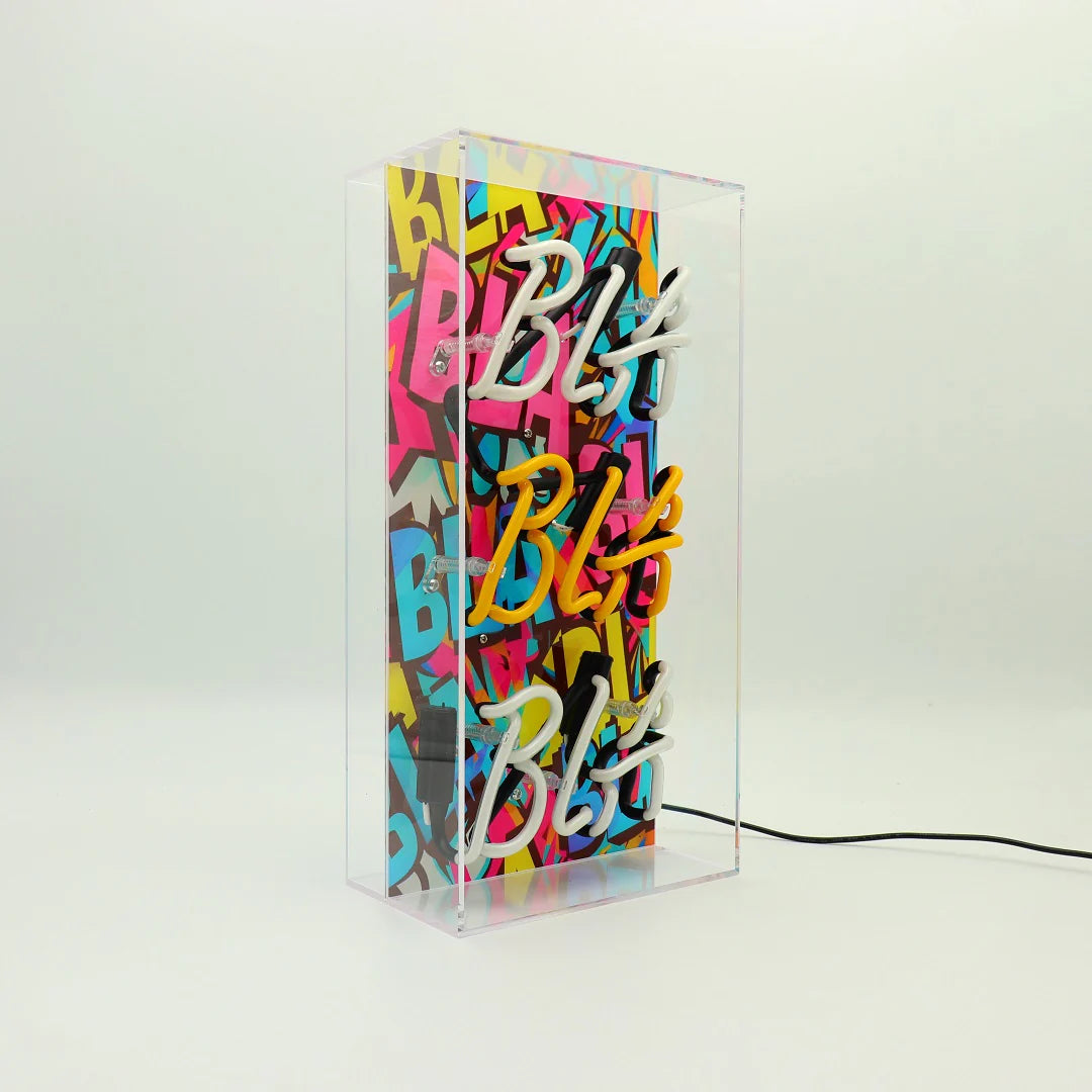 "Bla Bla Bla" Glas Neon Box