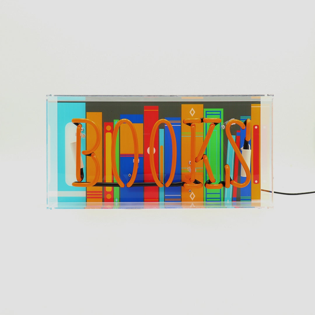 "Books" Glas Neon Box