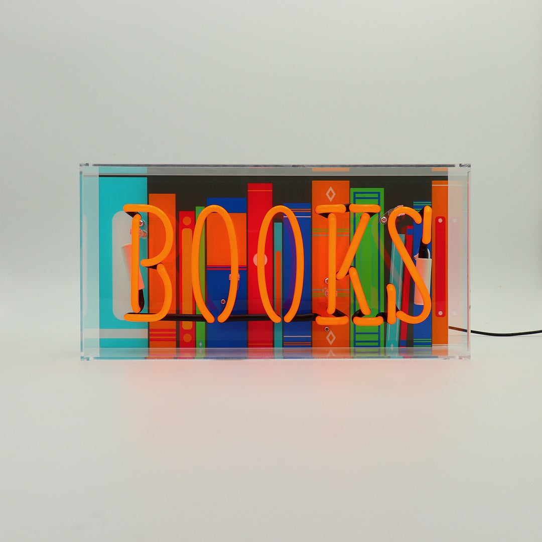 "Books" Glas Neon Box