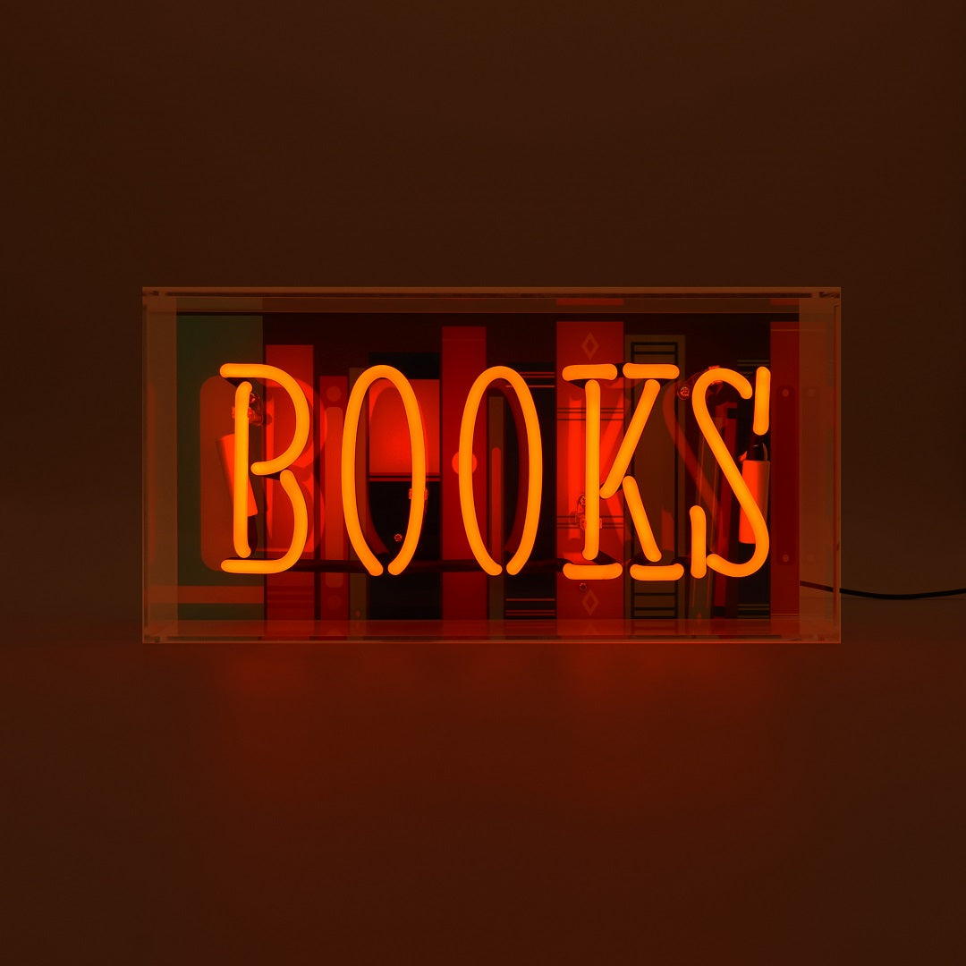 "Books" Glas Neon Box