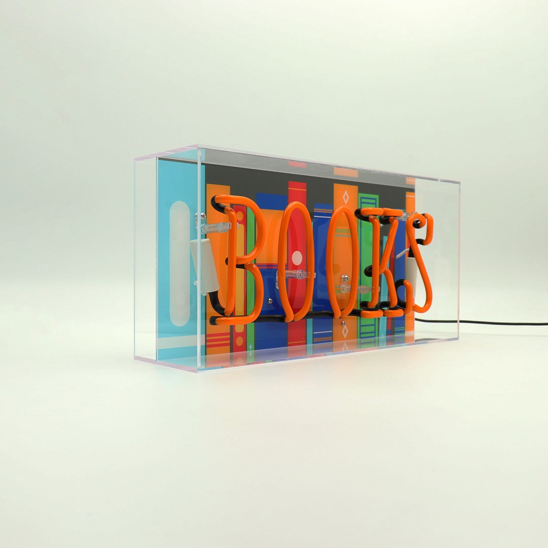 "Books" Glas Neon Box