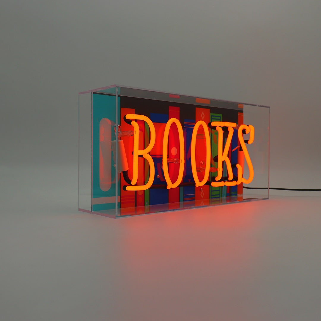 "Books" Glas Neon Box