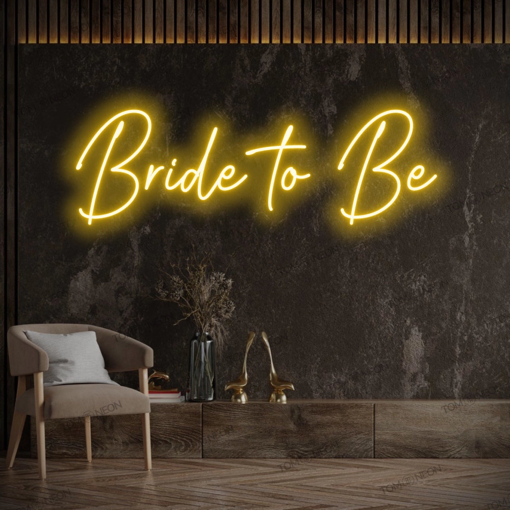 "Bride to be" led neon lettering