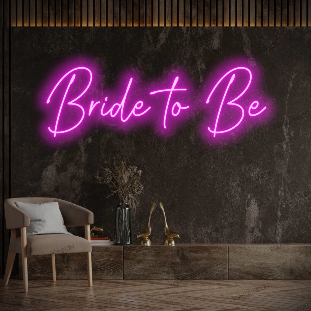 "Bride to be" led neon lettering