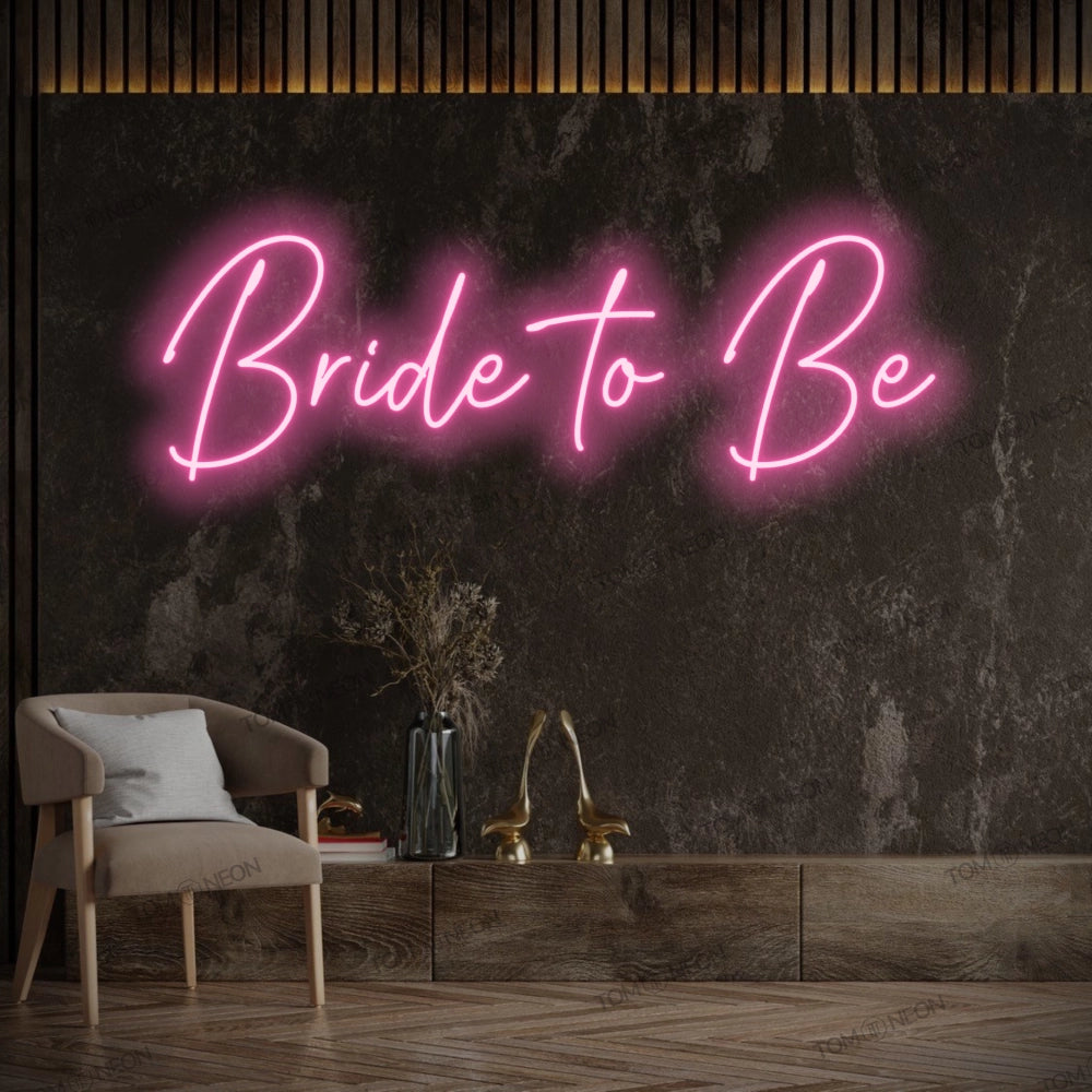 "Bride to be" led neon lettering