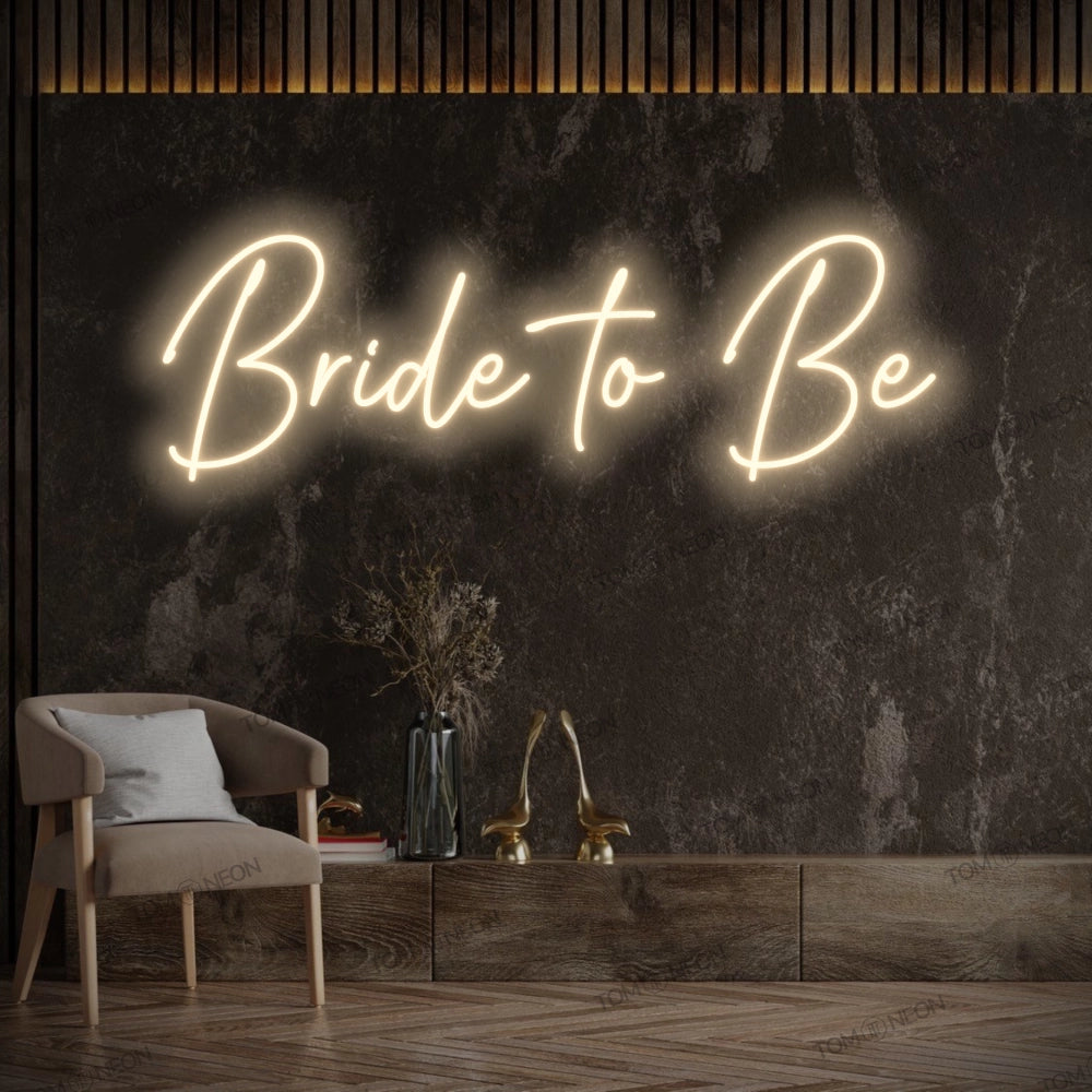 "Bride to be" led neon lettering