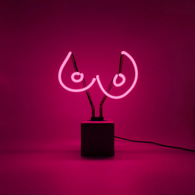 "Brüste" Glas Stand-Neon
