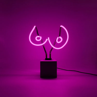 "Brüste" Glas Stand-Neon