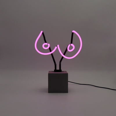 "Brüste" Glas Stand-Neon