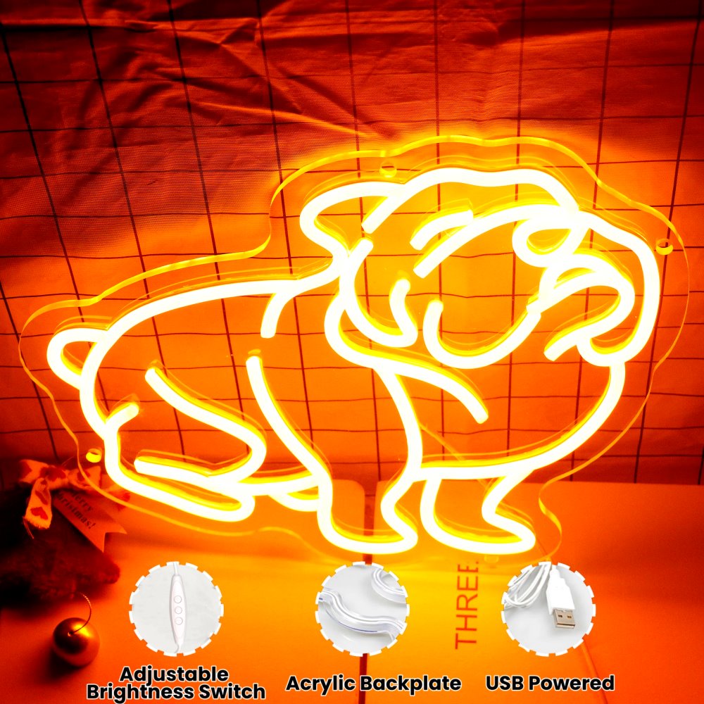 Bulldogge LED Neon Sign – USB Neonschild – Perfekte Geschenkidee | TOM NEON