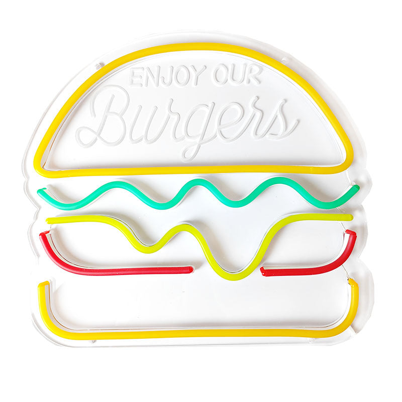 Burger Led Neon Sign - USB neon sign - Perfect gift idea | Tom Neon