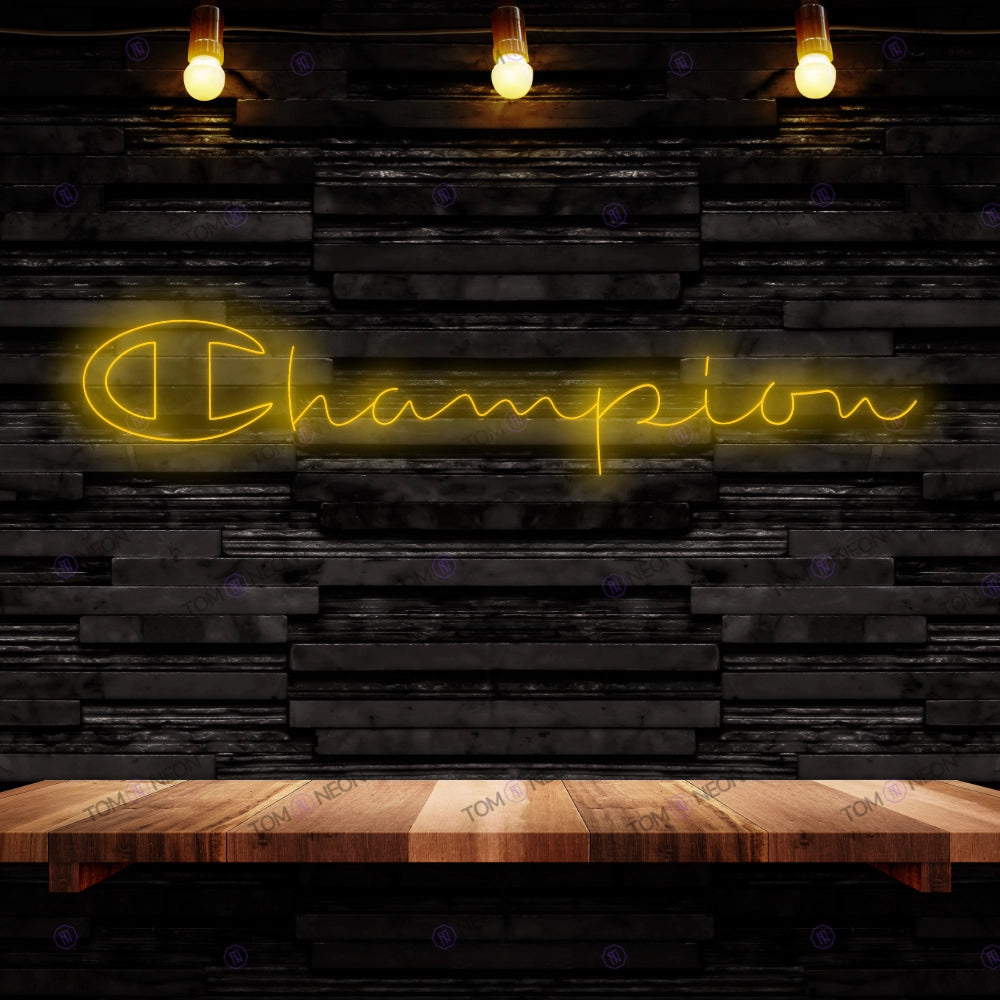 Champion Logo Neon Schild - Sportlicher Erfolg für Ihren Wunschbereich