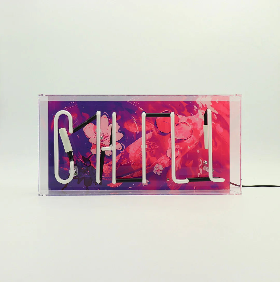 "Chill" Glas Neon Box