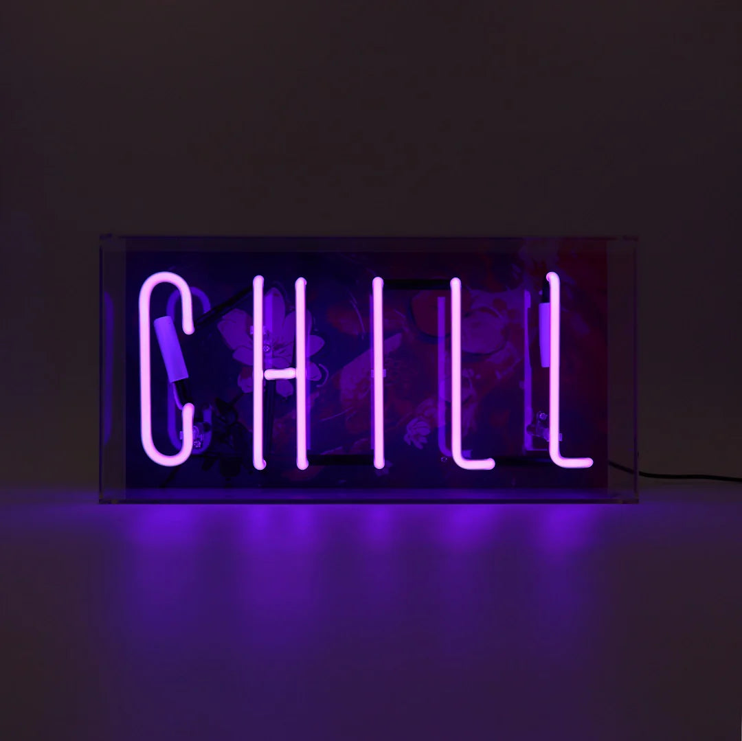 "Chill" Glas Neon Box