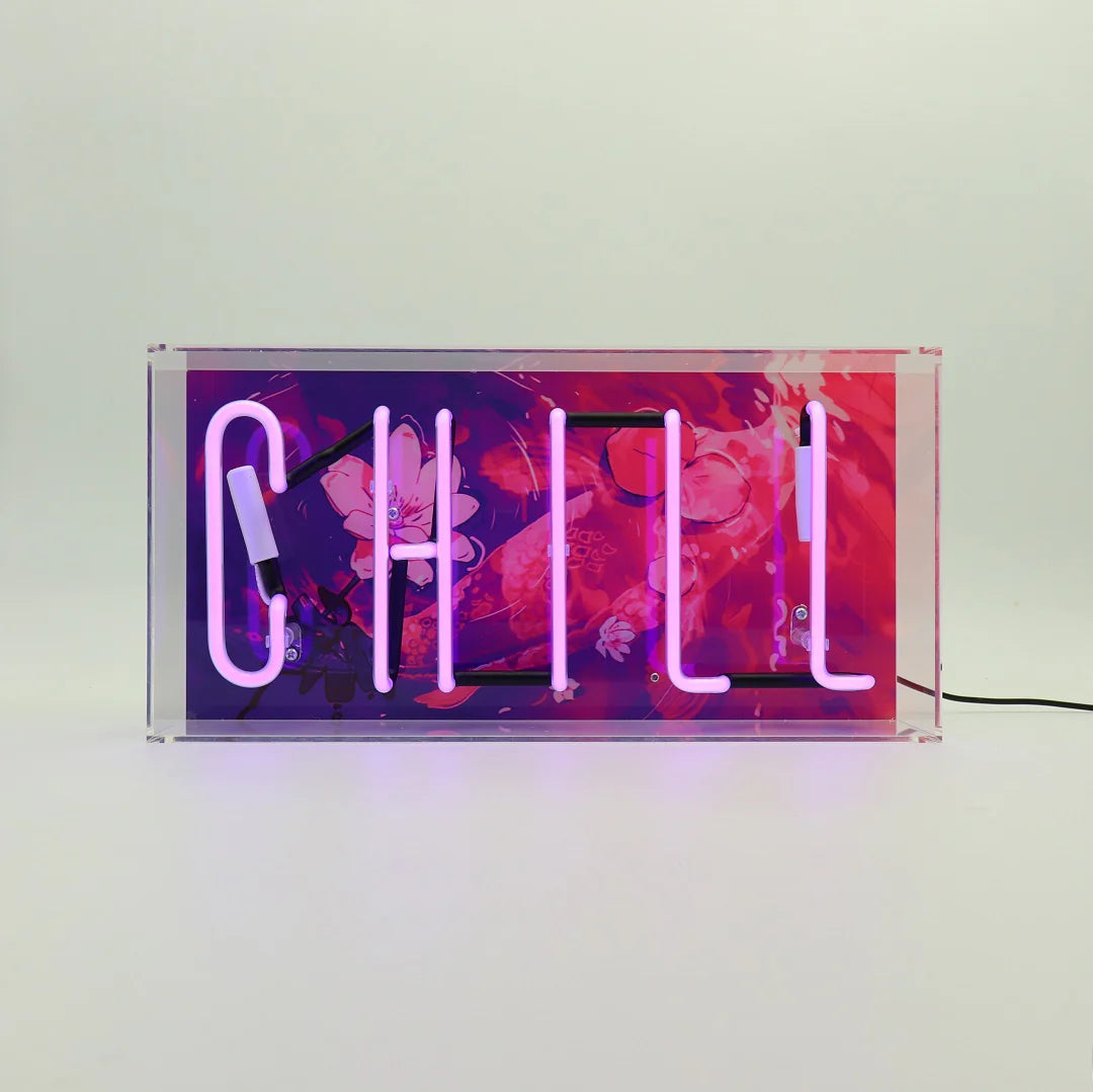 "Chill" Glas Neon Box