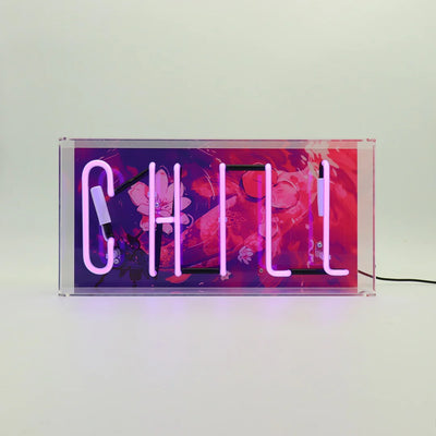 "Chill" Glas Neon Box