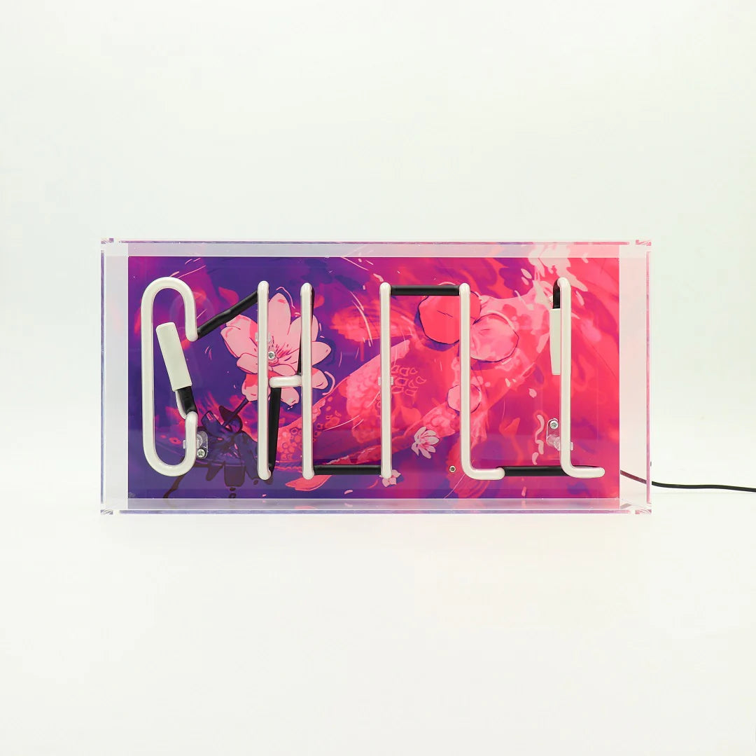 "Chill" Glas Neon Box