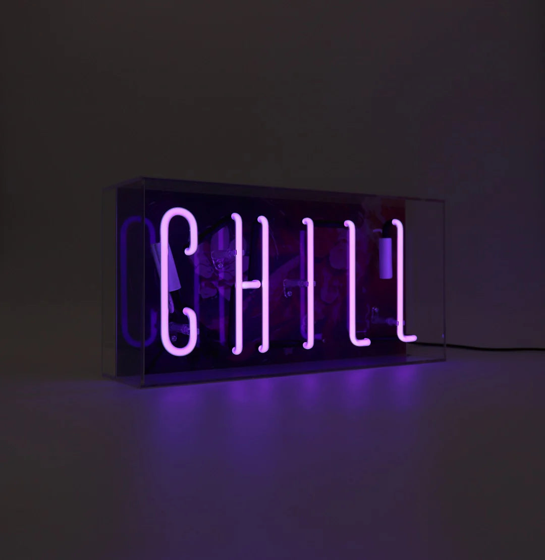 "Chill" Glas Neon Box