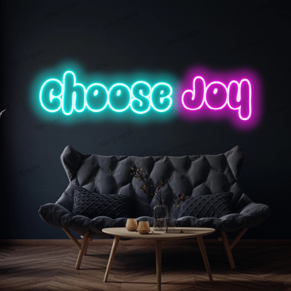 "Choose Joy" neon sign lettering LED light