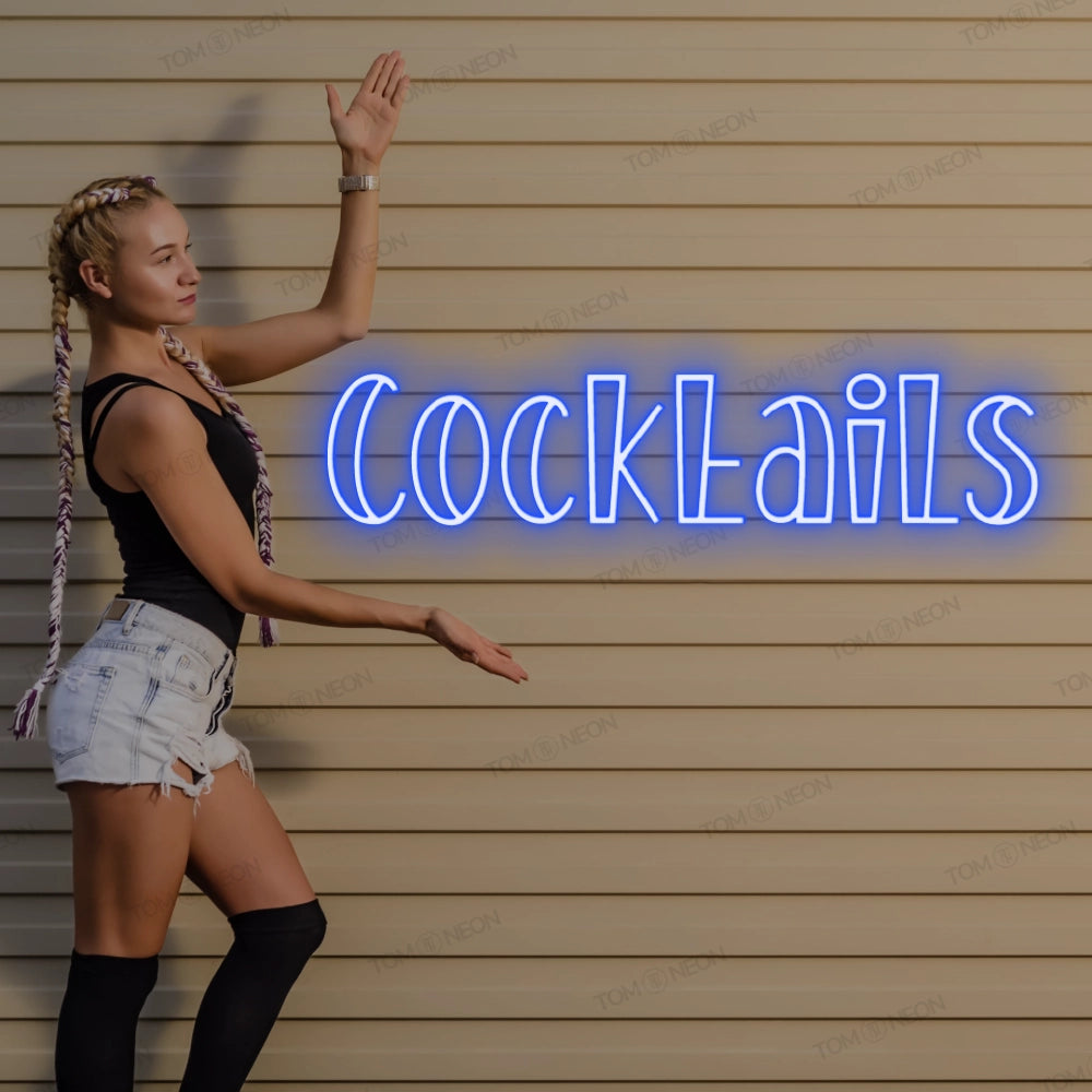 "Cocktails" LED neon lettering sign