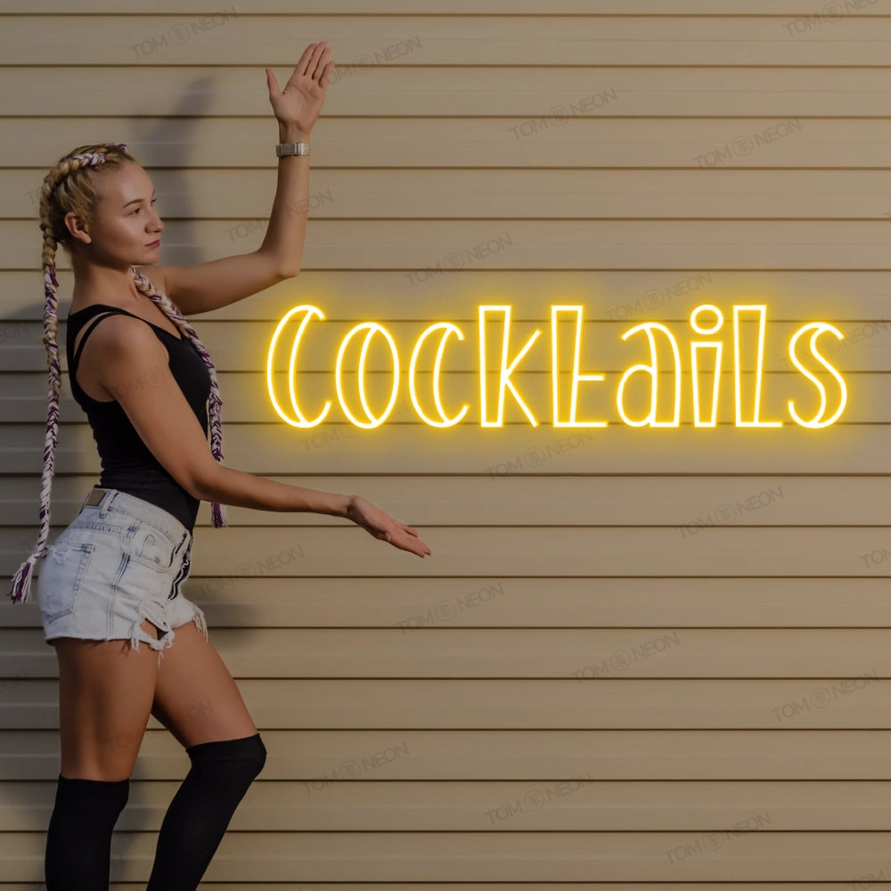 "Cocktails" LED neon lettering sign