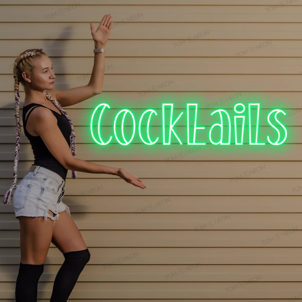 "Cocktails" LED neon lettering sign