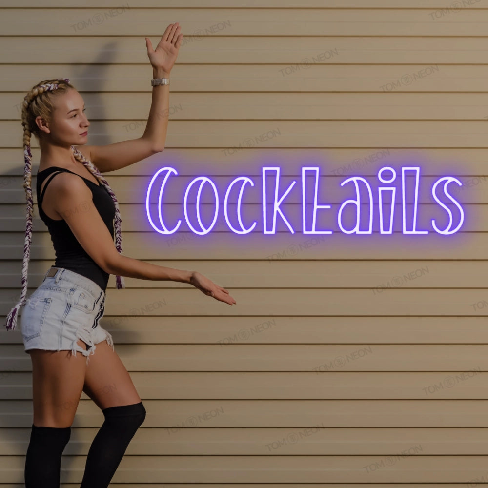 "Cocktails" LED neon lettering sign