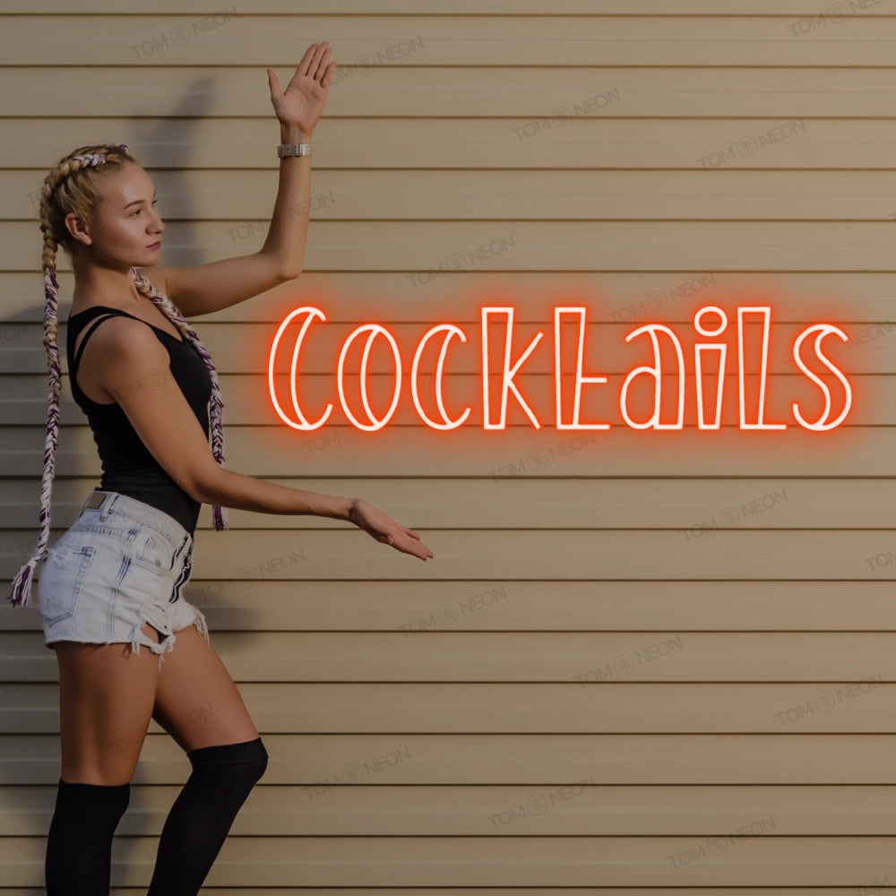 "Cocktails" LED neon lettering sign