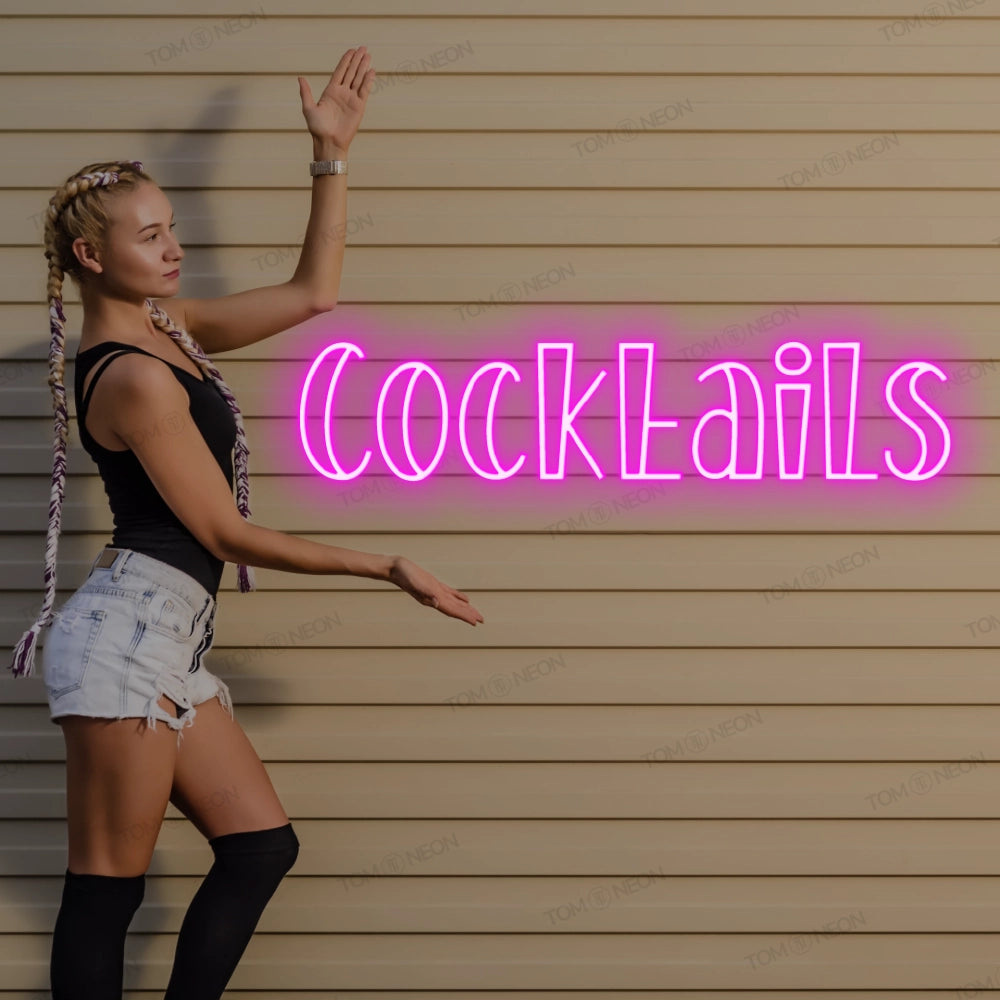 "Cocktails" LED Neon Schriftzug Sign